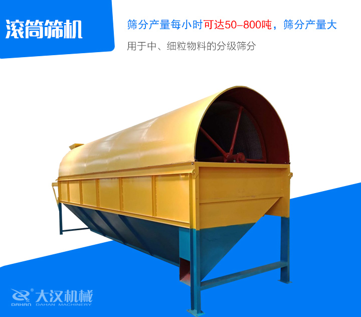 滾筒篩機(jī)用于中、細(xì)粒物料的分級(jí)篩分